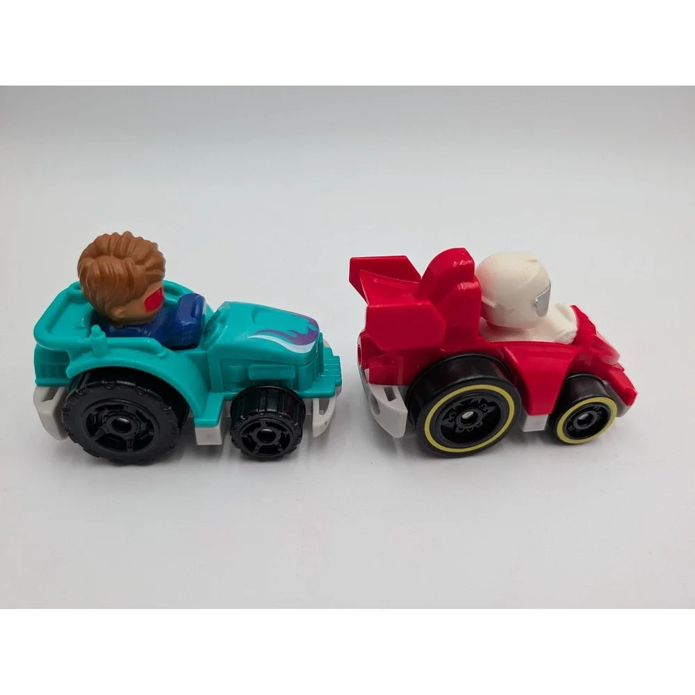 Fisher Price Little People Wheelies Toy Cars Red Teal Race Car Tractor 2019